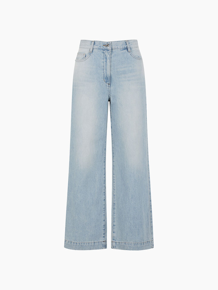 Light color jeans - sisley k wide jeans - Light Blue | Sisley K image number 1